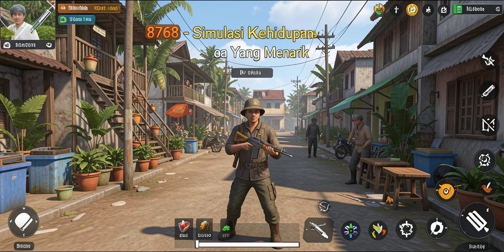 Tampilan gameplay menarik dari 8768 dengan interaksi karakter.
