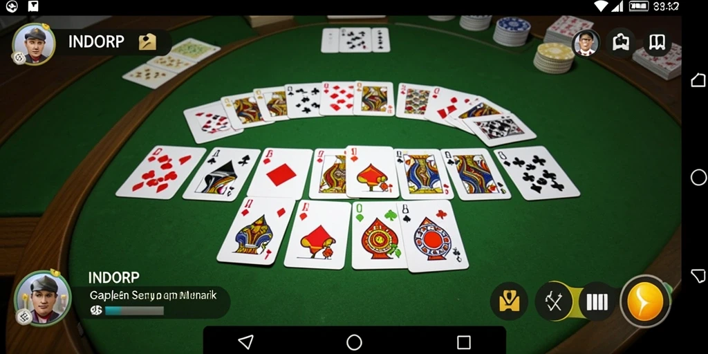 Tampilan screenshot INDORP yang menunjukkan gameplay Gaple yang seru.