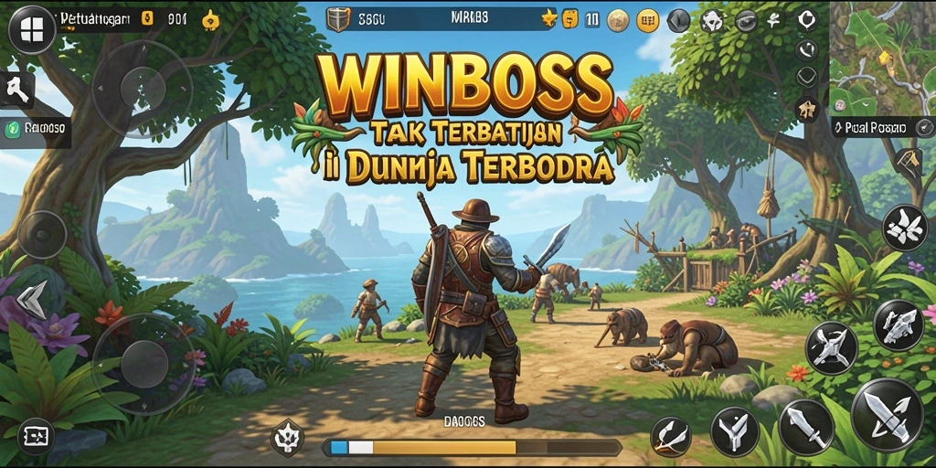 Screenshot WINBOSS menampilkan panorama dunia terbuka yang memukau dalam gameplay.